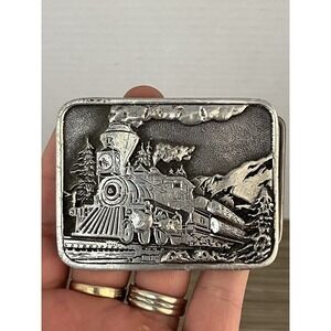Vintage Steam Engine Train Locomotive Belt Buckle Adezy West Portland, OR 1976